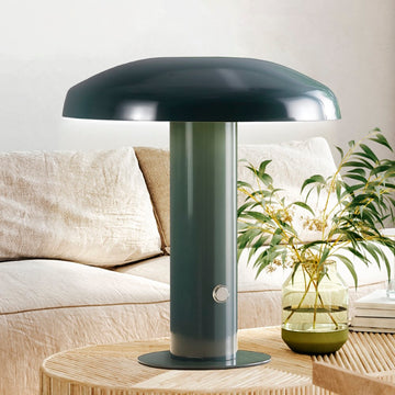 Suillius 11" Contemporary Bohemian Rechargeable/Cordless Iron Integrated LED Mushroom Table Lamp